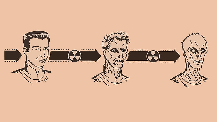 Ilustración del hombre, minimalismo, radiación, humor, Fallout, Fondo de pantalla HD
