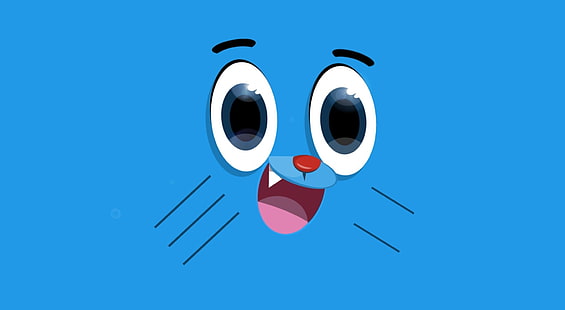 Gumball Face, ilustracja kota, kreskówki, inne, gumball, Tapety HD HD wallpaper