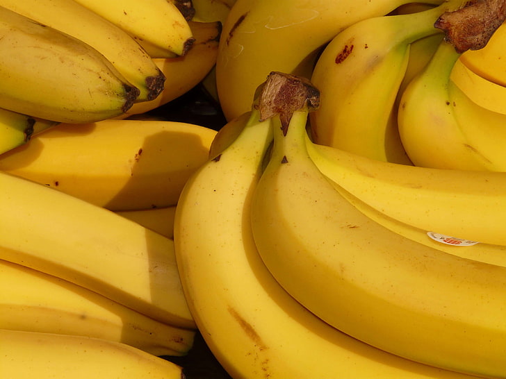 бананы, гроздь, еда, фрукты, здоровый, куча бананов, бананы, сырье, тропические фрукты, желтый, HD обои
