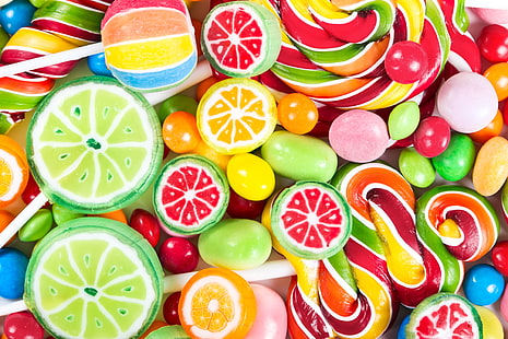 разнообразие от бонбони, цветни, бонбони, сладкиши, близалки, сладки, близалки, HD тапет HD wallpaper