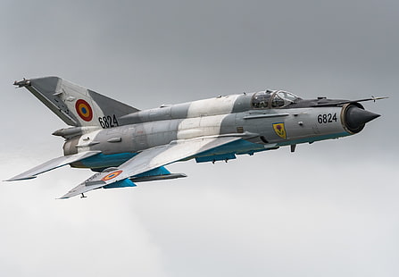 เครื่องบินรบ, Mikoyan-Gurevich MiG-21, เครื่องบิน, เครื่องบินขับไล่ไอพ่น, เครื่องบินรบ, วอลล์เปเปอร์ HD HD wallpaper