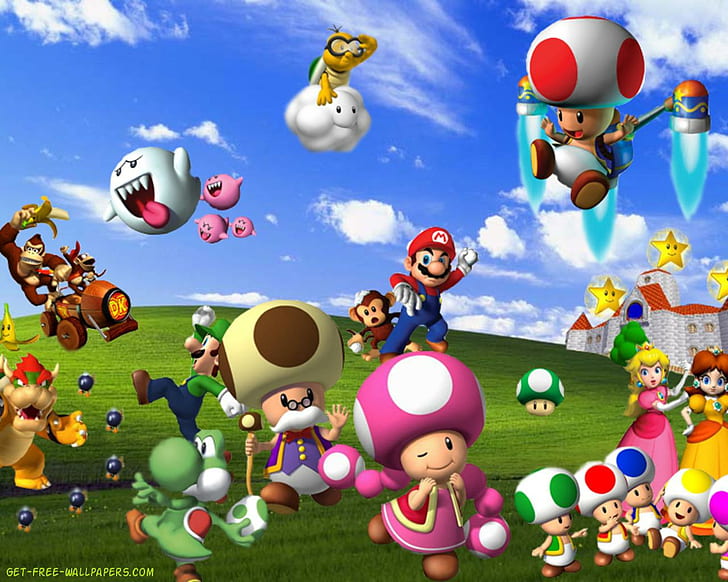 Mario, Klassiker, Videospiele, Charaktere, Abenteuer, Bühne, Mario, Klassiker, Videospiele, Charaktere, Abenteuer, Bühne, HD-Hintergrundbild