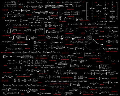 black background with text overlay, digital art, text, mathematics, formula, minimalism, black background, HD wallpaper HD wallpaper