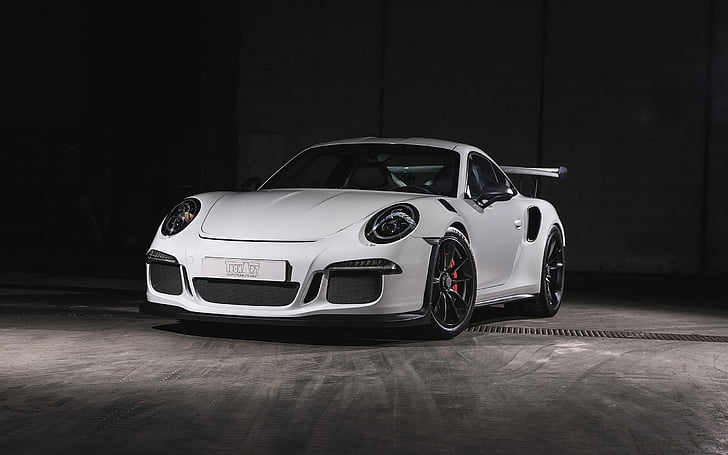 белое купе, TechArt, Porsche 911, GT3, RS Carbon Sport, 2016, HD обои