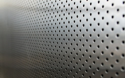superficie de acero gris, metal, puntos, agujeros, plata, fondo, Fondo de pantalla HD HD wallpaper