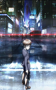 момиче, облечено в син блейзър аниме герой, аниме, Psycho-Pass, Tsunemori Akane, произведения на изкуството, портрет, HD тапет HD wallpaper
