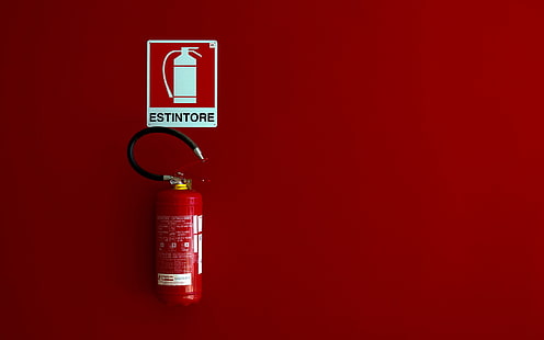 extintor de incêndio vermelho, minimalismo, arquitetura, vermelho no vermelho, HD papel de parede HD wallpaper