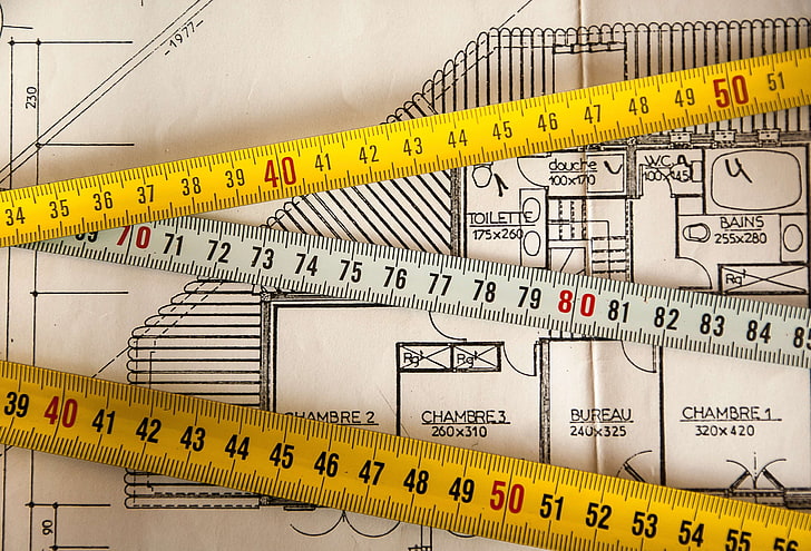 architect, building, measurement, plan, work, HD wallpaper
