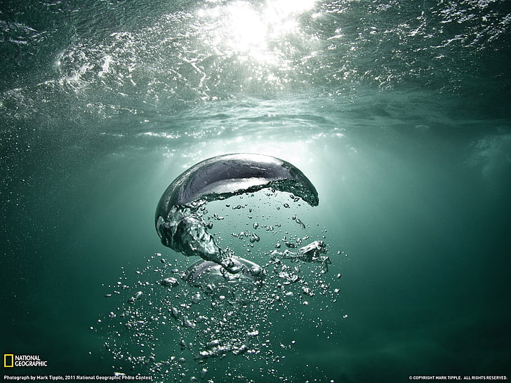 น้ำทะเลใต้น้ำ National Geographic ฟองอากาศ, วอลล์เปเปอร์ HD
