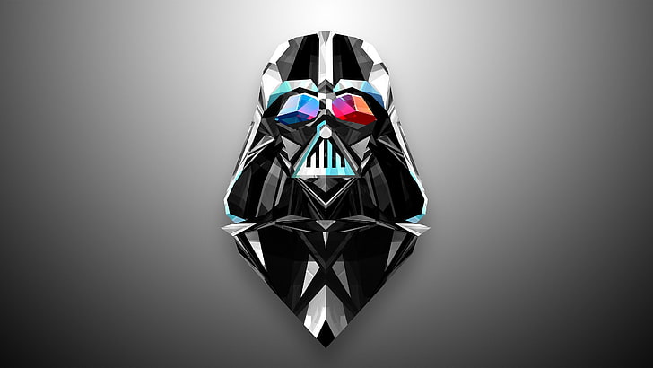 Logo de Darth Vader, illustration de Darth Vader, Star Wars, Dark Vador, œuvres d'art, Justin Maller, dégradé, géométrie, Fond d'écran HD