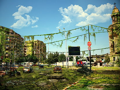 apokalyptisch, futuristisch, kunstwerk, ruin, HD-Hintergrundbild HD wallpaper