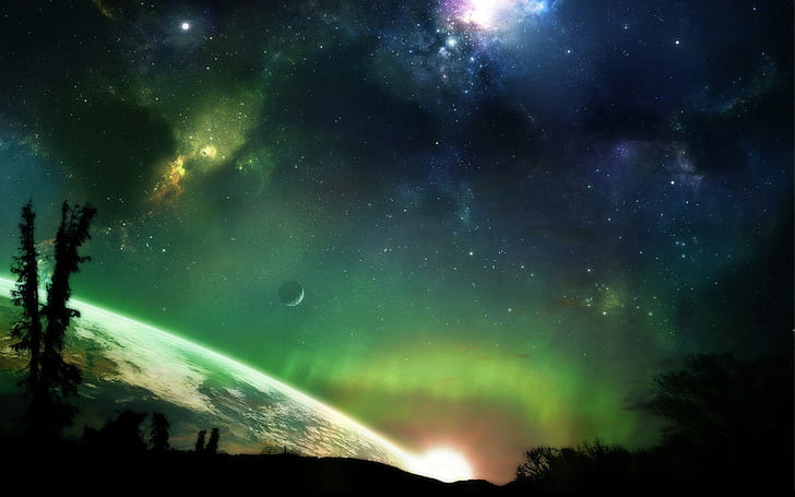 Raum, Sterne, Fantasiekunst, Planet, Himmel, digitale Kunst, Raumkunst, HD-Hintergrundbild
