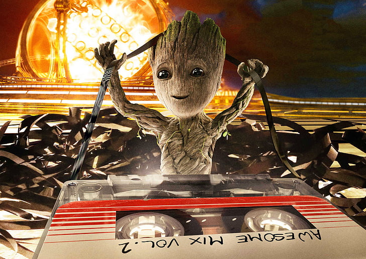 Groot от пазител на галактиката, Baby Groot, Guardians Of The Galaxy Vol 2, HD, HD тапет