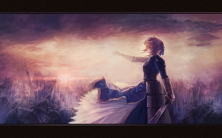 Fate / Stay Night Saber illustration, Fate / Zero, Fate Series, Sabre, Fond d'écran HD