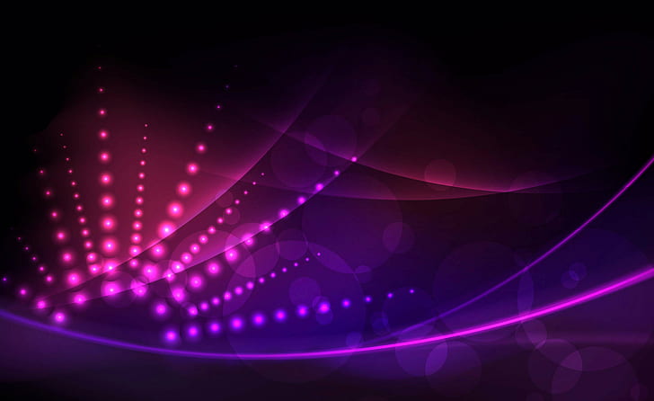 the sun, rays, line, circles, abstraction, lights, pink, beautiful, black background, fioletovye, HD wallpaper