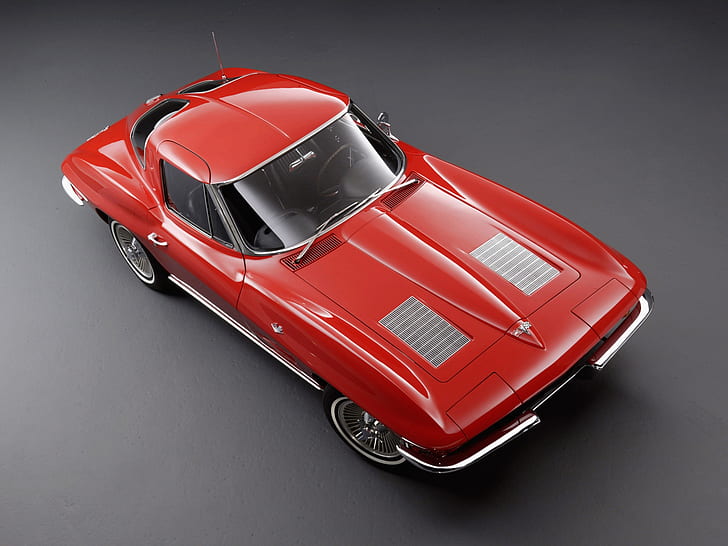 Corvette, Classic, 1963, Coche clásico, Sting Ray C2, Chevrolet Corvette C2, Chvroleet Corvette, Chevrolet Corvette Sting Ray C2, Fondo de pantalla HD