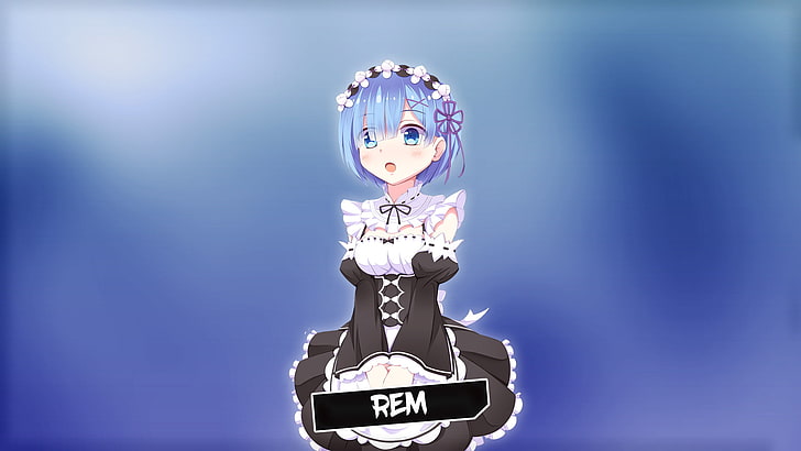 Rem of Re: Ноль, Rem, Re: Ноль Кара Хадзимеру Исекай Сейкацу, синие волосы, HD обои