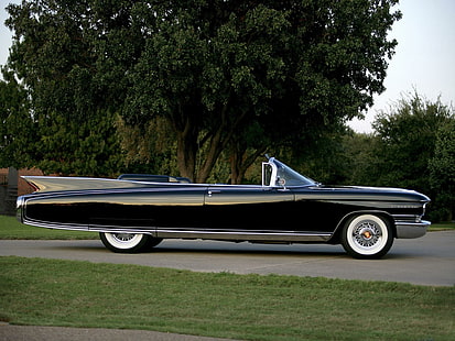 Cadillac Eldorado, cadillac, black, convertible, antique, classic, eldorado, cars, HD wallpaper HD wallpaper