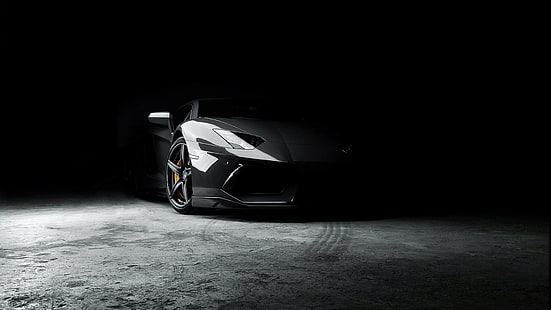 preto, carro, Lamborghini, jantes, HD papel de parede HD wallpaper