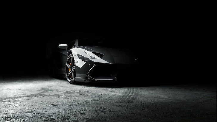 Lamborghini, car, black, rims, HD wallpaper
