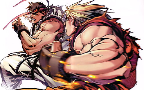 Street Fighter Ken Ryu Fight Capcom HD, videojuegos, street, luchador, lucha, capcom, ken, ryu, Fondo de pantalla HD HD wallpaper