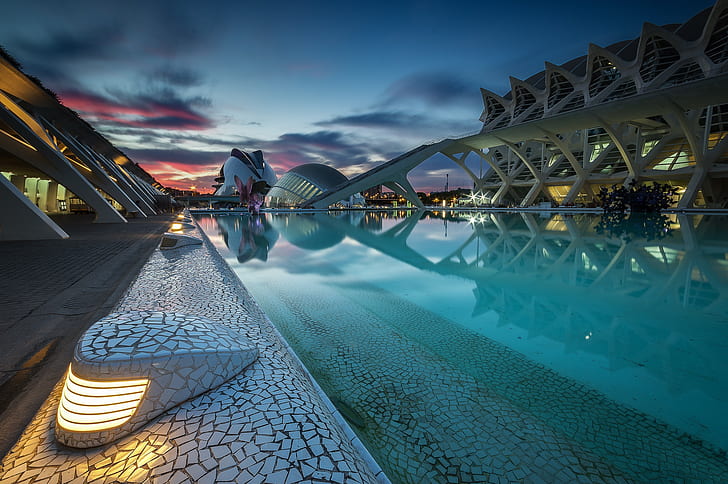 Spanien, Valencia, Stadt, Wasser, Architektur, Gebäude, HD-Hintergrundbild