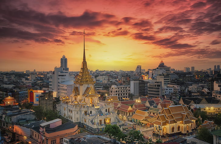 Bangkok, sunset, thailand, HD wallpaper | Wallpaperbetter