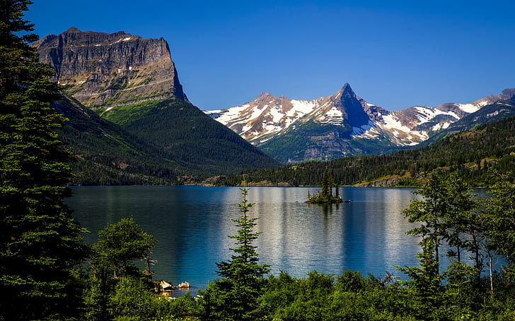 Saint Mary Lake, Wildgansinsel, Glacier National Park, Montana, Saint, Mary, See, Wildgans, Insel, Gletscher, National, Park, Montana, HD-Hintergrundbild