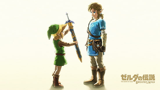 iki karakter çizimler, Zelda Efsanesi: Vahşi Nefes, Link, Nintendo, Usta Kılıç, Zelda Efsanesi, HD masaüstü duvar kağıdı HD wallpaper