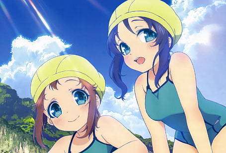  Anime, Nagi no Asukara, Chisaki Hiradaira, Manaka Mukaido, HD wallpaper HD wallpaper