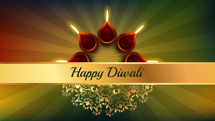 tealights merah dengan overlay teks dewasa diwali, Happy Diwali, Indian Festivals, 4K, Wallpaper HD