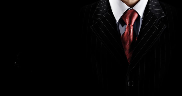 red necktie, suit, shirt, elegance, tie, HD wallpaper