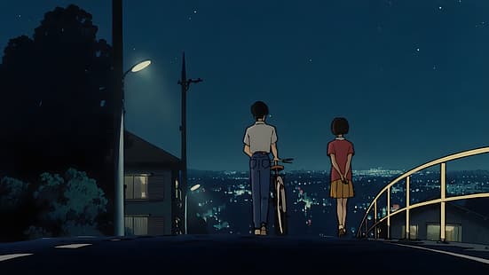 Studio Ghibli, аниме-пара, Love Plus, HD обои HD wallpaper