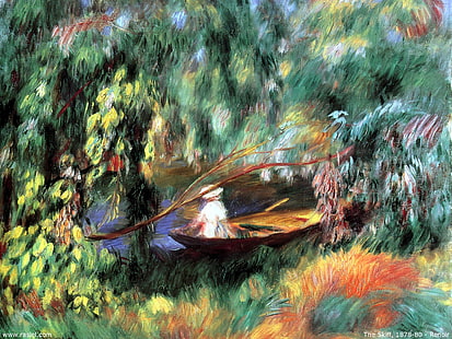 painting, Pierre-Auguste Renoir, boat, classic art, HD wallpaper HD wallpaper