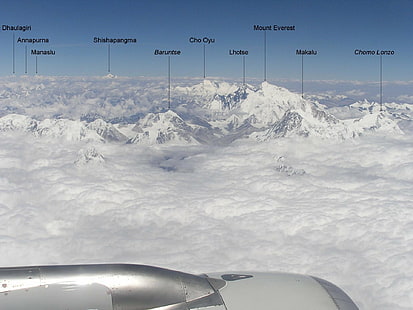 Berge, Berg, Annapurna, Baruntse, Cho Oyu, Chomo Lonzo, Himalaya, Himalaya-Gebirge, Lhotse, Makalu, Mount Everest, Shishapangma, HD-Hintergrundbild HD wallpaper