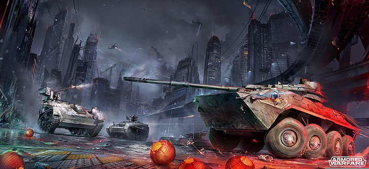 لعبة فيديو ، Armored Warfare ، حاملة أفراد مصفحة ، BTR-80 ، City، خلفية HD