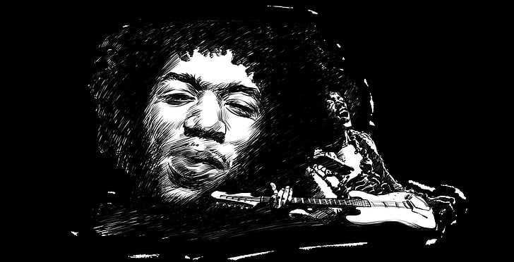 Les chanteurs, Jimi Hendrix, Fond d'écran HD
