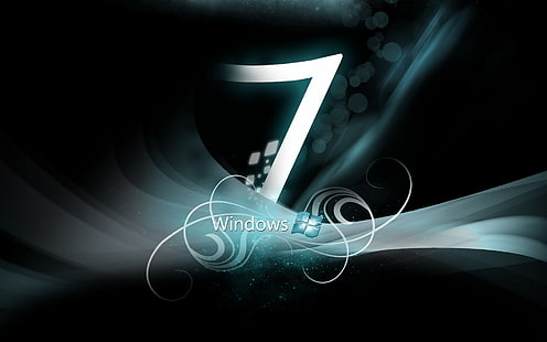 Black Artistic Windows Seven, tapeta Windows 7, komputery, Windows 7, czarna, Tapety HD HD wallpaper