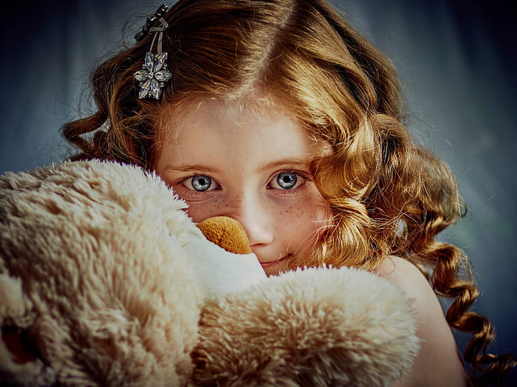 ดูสาวผมแดงผมแดงตุ๊กตาหมีกระ กระ, วอลล์เปเปอร์ HD