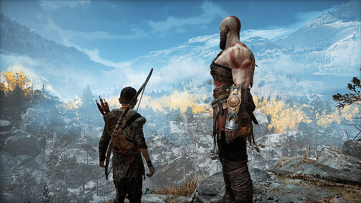 God of War Father and son wallpaper, God of War, Kratos, God of War (2018), Atreus, HD wallpaper