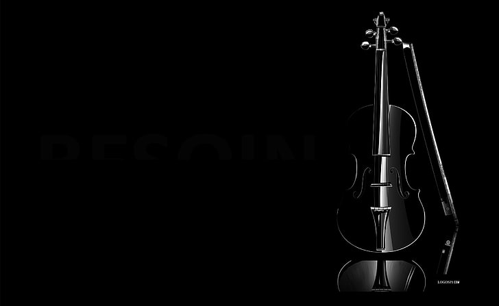 Svart fiol, svart fiol, Aero, svart, musik, fiol, svart och vitt, HD tapet