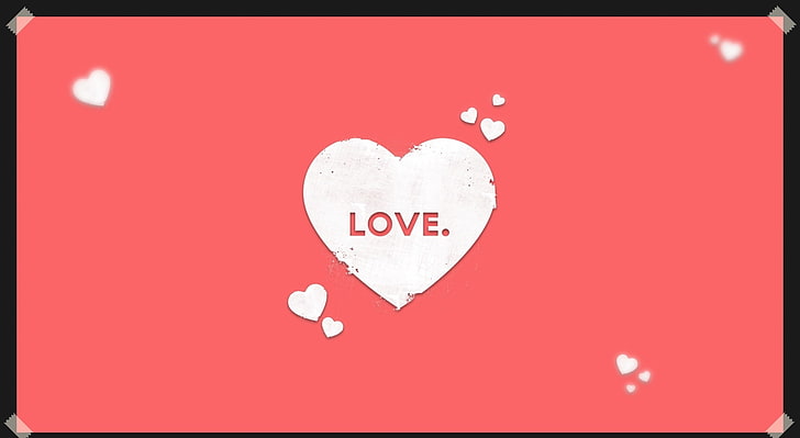 Amor., Ilustración de corazón de amor rojo y blanco, Amor, chicas de amor, blanco y negro, dulce, rojo, rosa, dnz, deniz, Fondo de pantalla HD