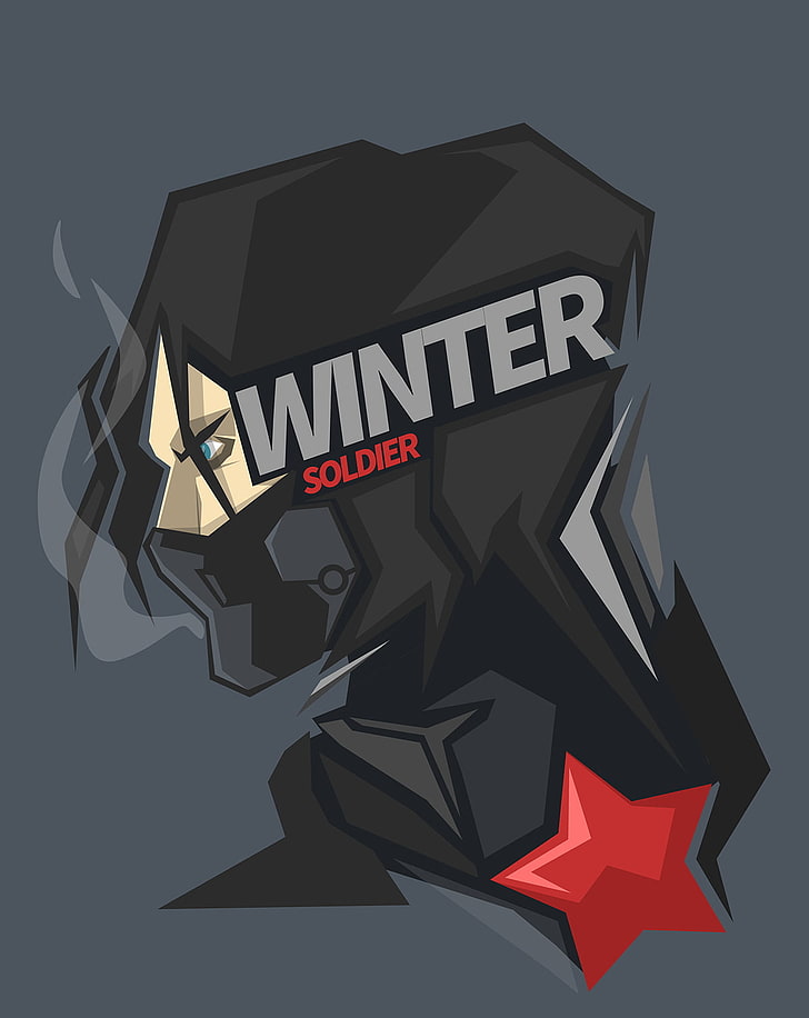 Poster Winter Soldier, Marvel Divas, Marvel Comics, Wallpaper HD, wallpaper seluler