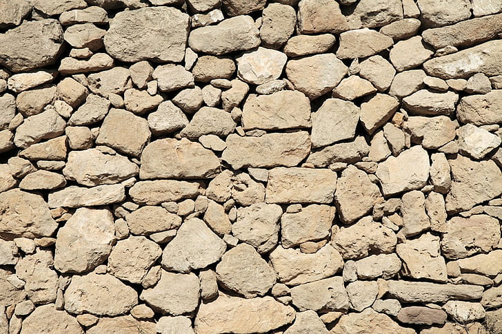 yellow, dry, stones, wall, architecture, construction, old, pattern, rocks, shapes, structure, texture, HD wallpaper