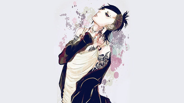 검은 색과 흰색 셔츠에 검은 머리 남자 벽지, 도쿄 구울, 우타 (도쿄 구울), HD 배경 화면