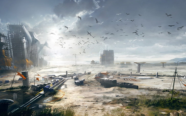 иллюстрация высотного здания, Battlefield 4, концепт-арт, видеоигры, HD обои