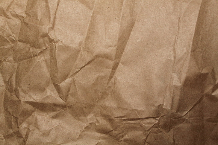 brown paper, paper, crumpled, background, HD wallpaper
