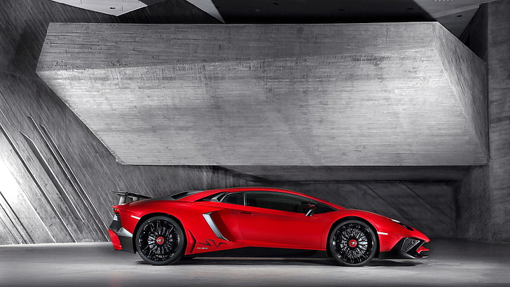 rote Coupéillustration, Lamborghini Aventador LP750-4 SV, Auto, rote Autos, HD-Hintergrundbild