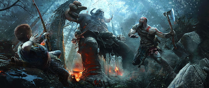 ultra-wide, video games, God of War, God of War (2018), HD wallpaper