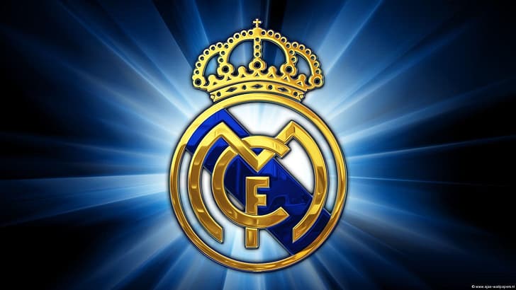 ريال مدريد ، أزرق ، أبيض ، ذهبي، خلفية HD